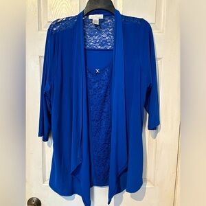 Emma & Olivia Woman Duster With Attached top. Beautiful Lace Details.